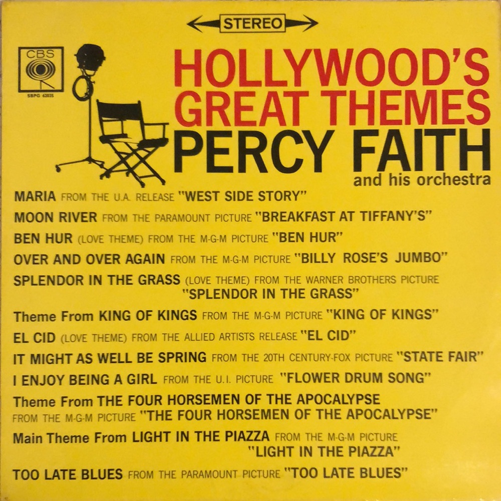 Percy Faith Hollywood's Great Themes Vinyl Lp '62